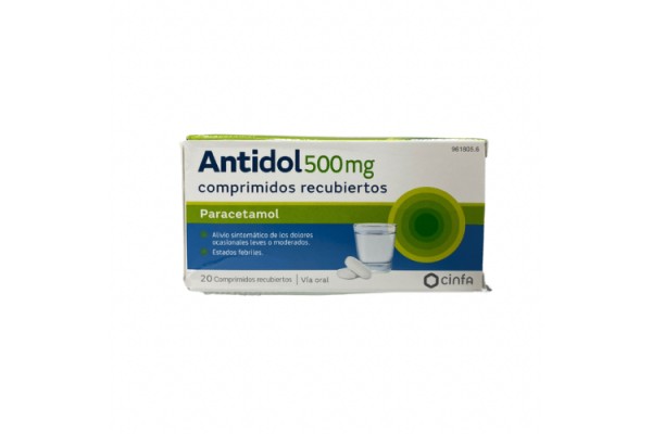 ANTIDOL PARACETAMOL 500 MG 20 COMPRIMIDOS