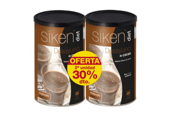 SIKEN DIET DESAYUNO DE CACAO 2X400G 30% 2ª UNIDAD