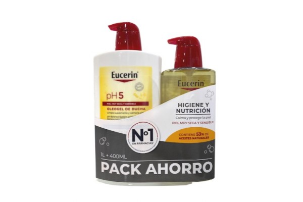 EUCERIN pH5 OLEOGEL DUCHA FAMILY PACK 1000 + 400 ML
