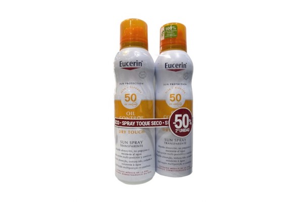 EUCERIN SUN SPRAY TRANSPARENTE DRY TOUCH SPF 50+ PACK 2NDA UNIDAD 50% DTO