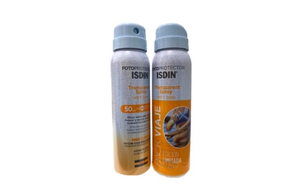 FOTOPROTECTOR ISDIN TRANSPARENT SPRAY WET SKIN 2X100 ML