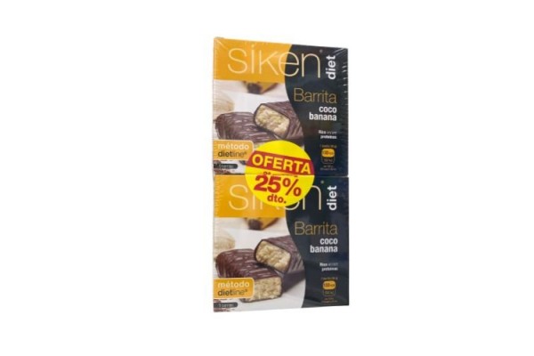 SIKEN DIET BARRITA COCO BANANA 2x 5 BARRITAS 30% 2ª UNIDAD