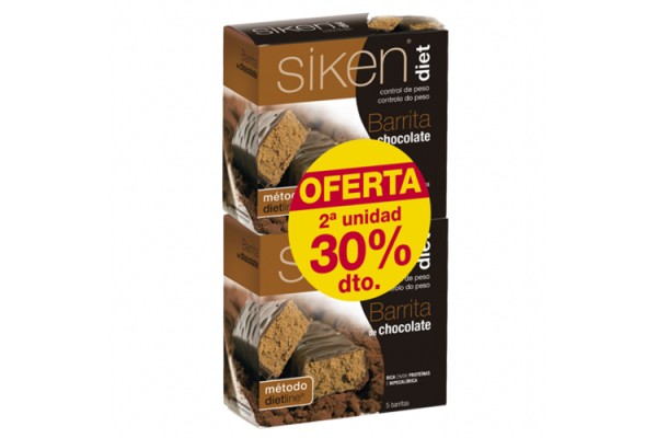 SIKEN DIET BARRITA CHOCOLATE 2X5 BARRITAS 30% 2ª UNIDAD