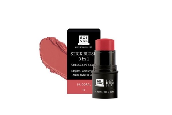 SOIVRE STICK BLUSH 3 EN 1 CORAL 4G